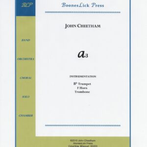 Sheet music cover for "A3" by John Cheetham.