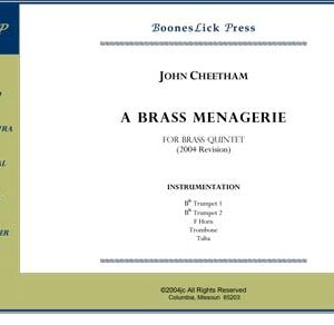 Sheet music cover: A Brass Menagerie quintet.