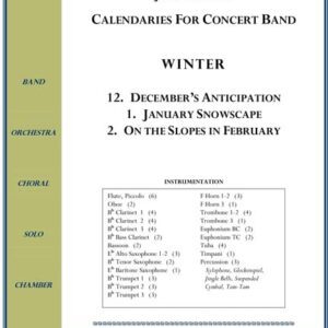 Concert band music program cover, winter theme.