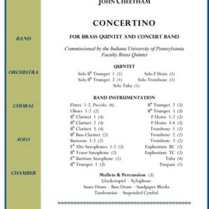 Concertino sheet music for brass quintet.