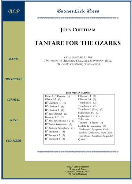 Sheet music cover for "Fanfare for the Ozarks".