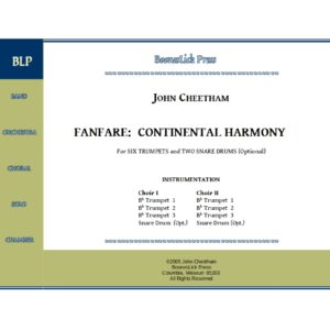 Sheet music cover for "Fanfare: Continental Harmony.
