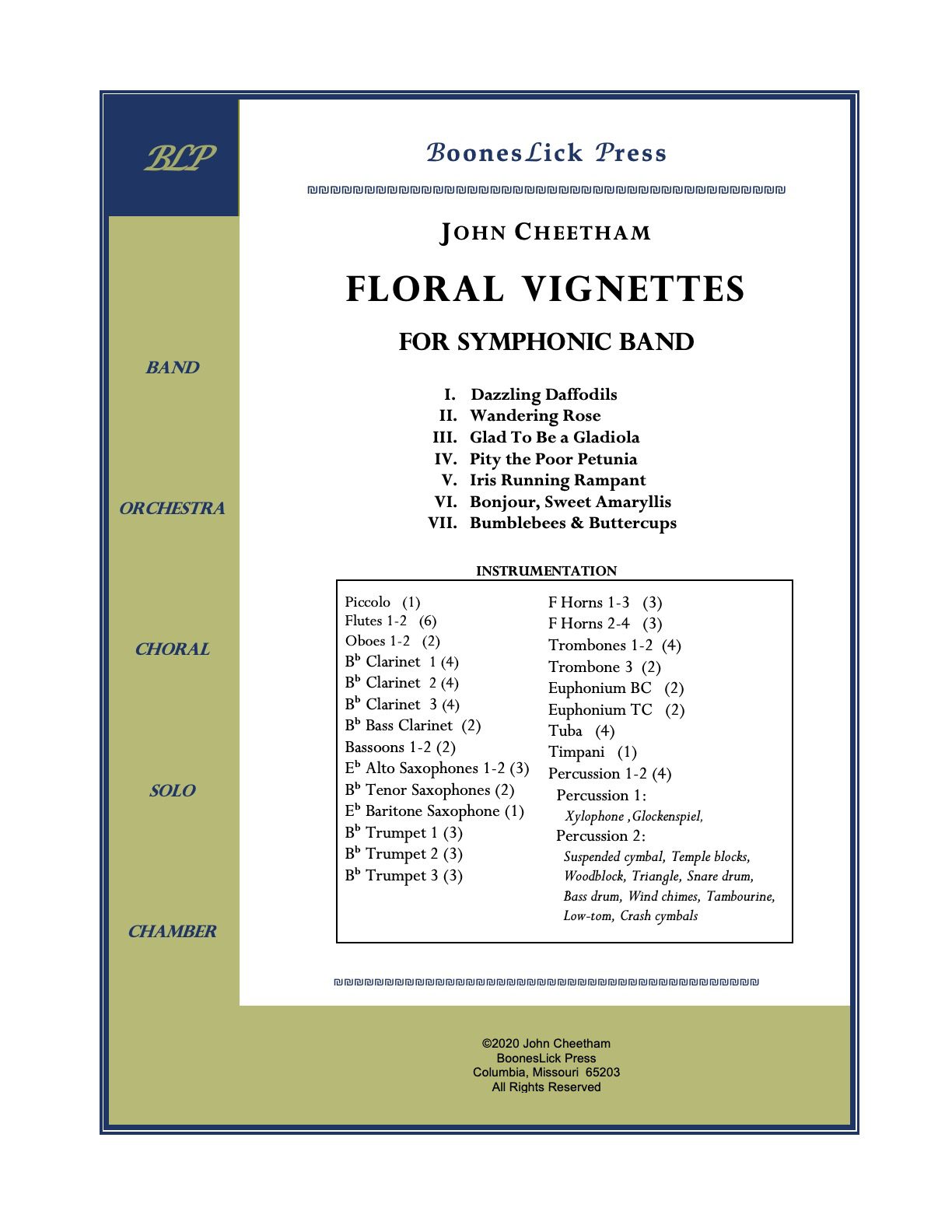 Sheet music cover titled "Floral Vignettes".
