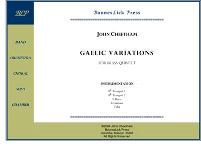 Sheet music cover for Gaelic Variations.