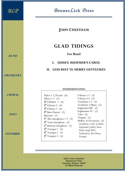 Sheet music cover for "Glad Tidings.