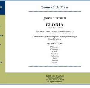 Music composition page for "Gloria" by Cheetham.
