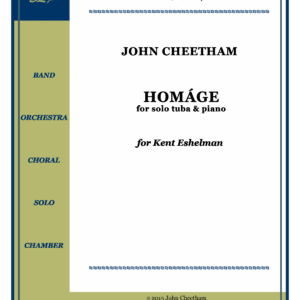 Music sheet cover, "Homáge" for tuba and piano.