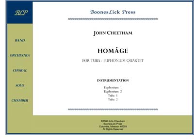 Music sheet cover for "Homáge" quartet.