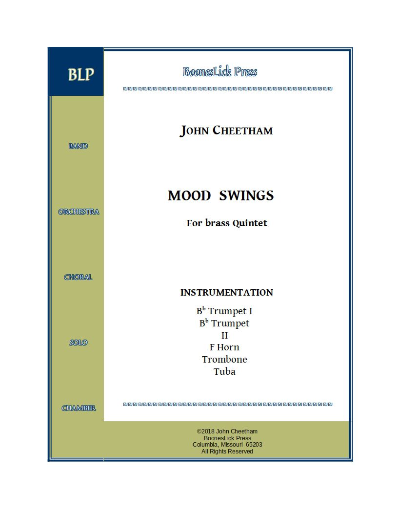 Sheet music cover for brass quintet.