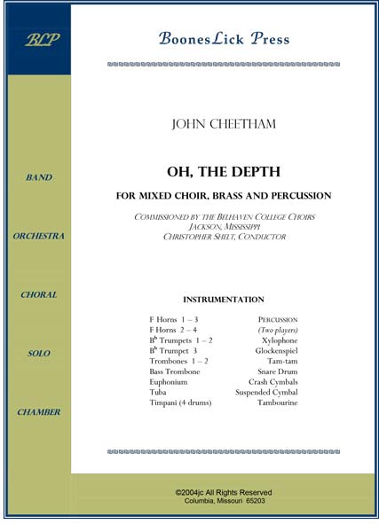 Sheet music cover for "Oh, the Depth.