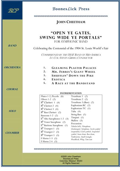 Sheet music cover for symphonic band piece.