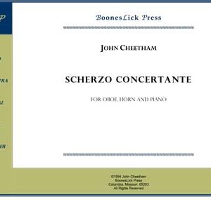 Sheet music cover, "Scherzo Concertante" by John Cheetham.