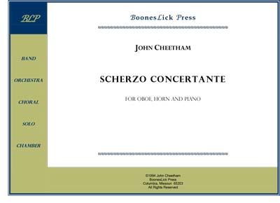 Sheet music cover, "Scherzo Concertante" by John Cheetham.