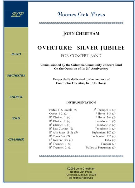 Overture sheet music cover for concert band.