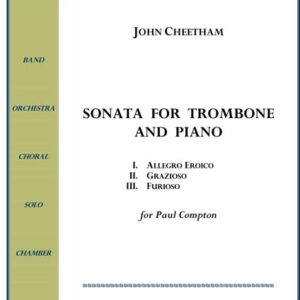 Sheet music cover for trombone and piano.