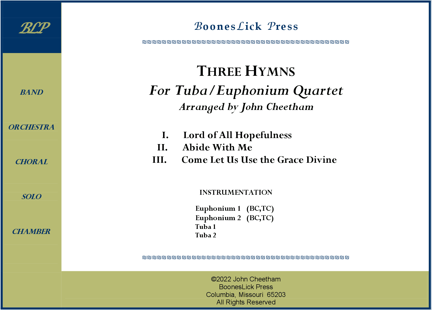 Sheet music cover for tuba/euphonium quartet.