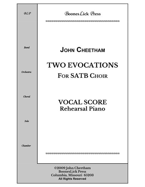 Sheet music cover for SATB choir.