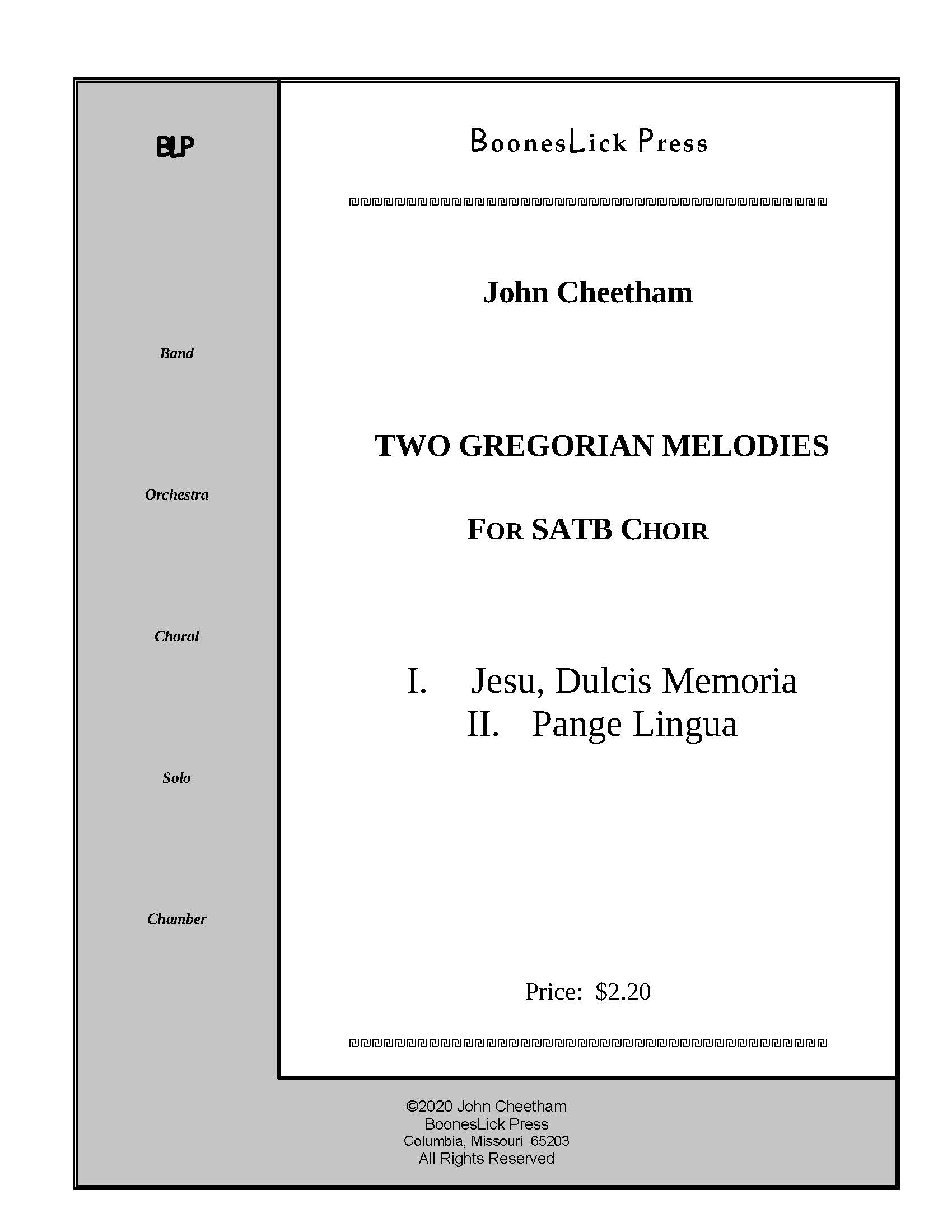 Sheet music cover for SATB choir.