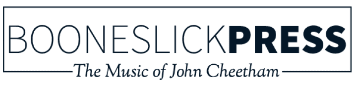 Booneslick Press logo, music of John Cheetham.