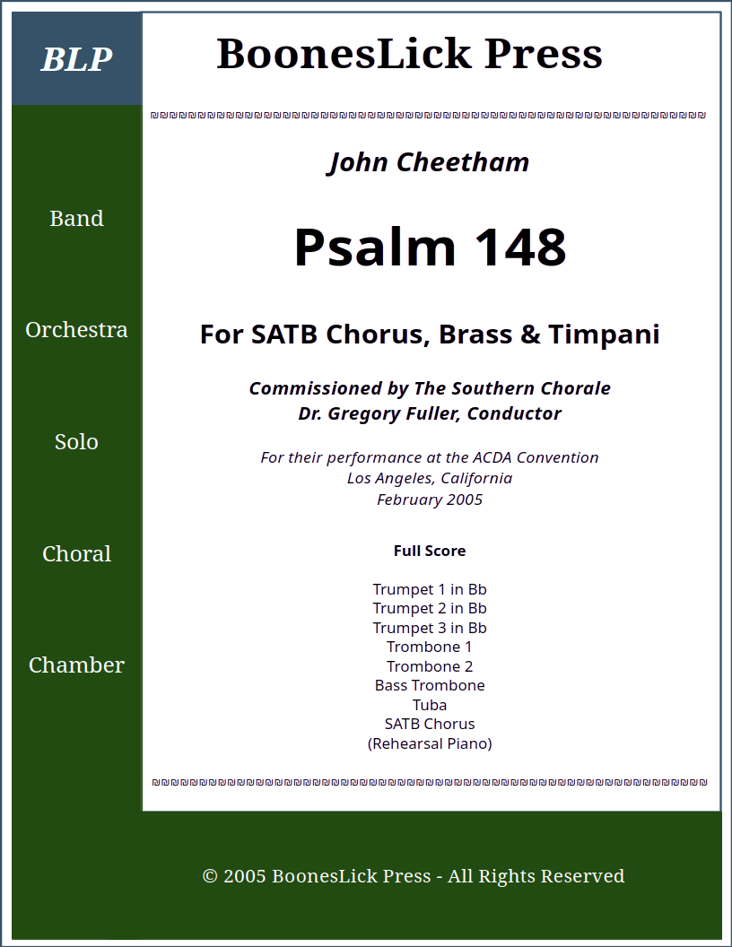 Psalm 148 - SCORE STORE COVER