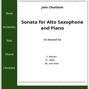 Sonata for Alto Saxophone and Piano