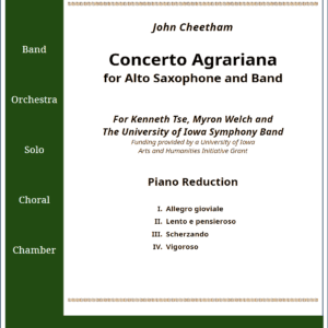Concerto Agrariana for Alto Saxophone and Band (Piano Version)