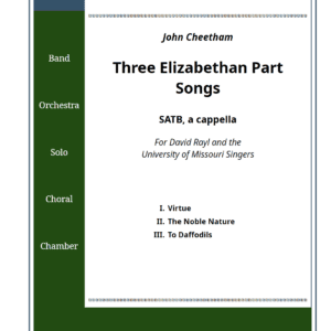 Three Elizabethan Part Songs - Vocal Score Pack